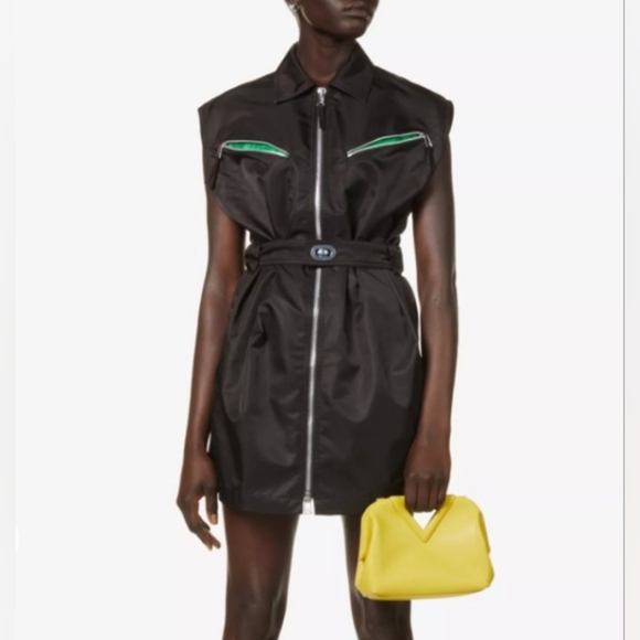 Bottega Veneta The Point Triangle Yellow Mustard Calf Leather Small Crossbody - Picture 11 of 11